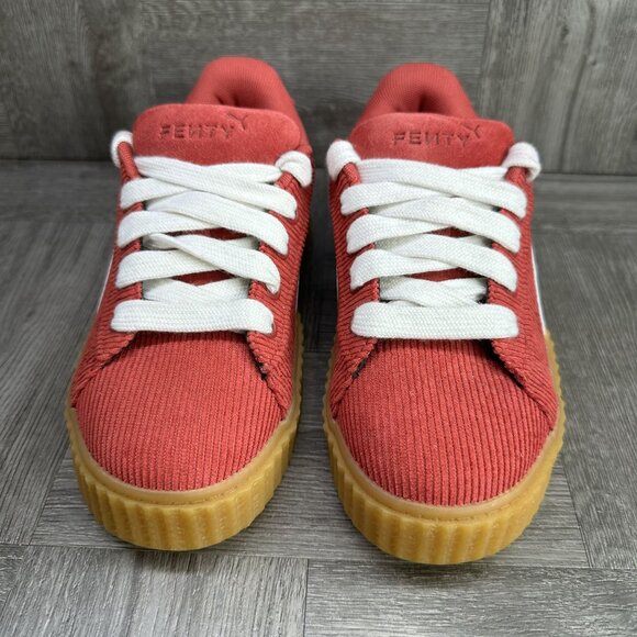 Puma Fenty Creeper Phatty Kids size 2.5c Corduroy Red White Gum Casual Shoes - Picture 4 of 8